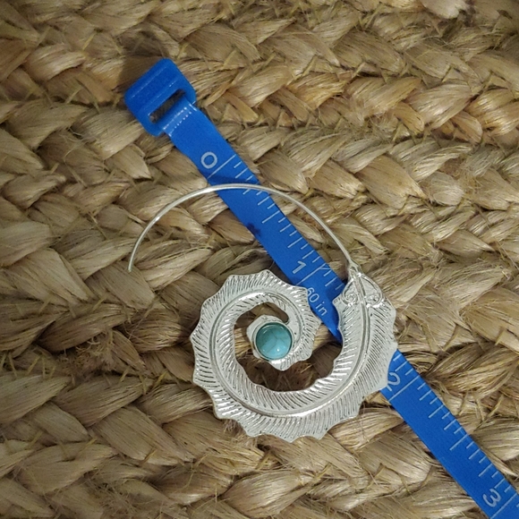 Boho Turquoise Pull Thru Earrings - Picture 3 of 3